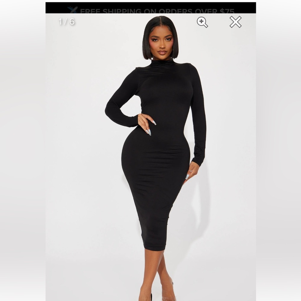 Fashion Nova Turtleneck Long Sleeve Dress Size Small